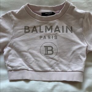 Balmain Kids Light Pink Logo Sweatshirt